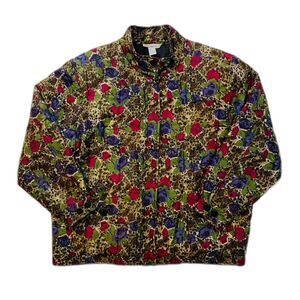 Vintage Anna & Frank Floral Roses Bomber Jacket